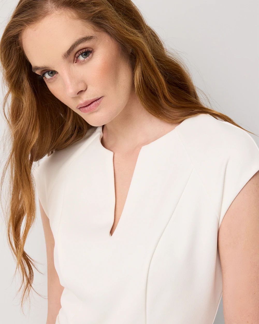 Petite Knit Crepe Sheath Dress | White House Black Market